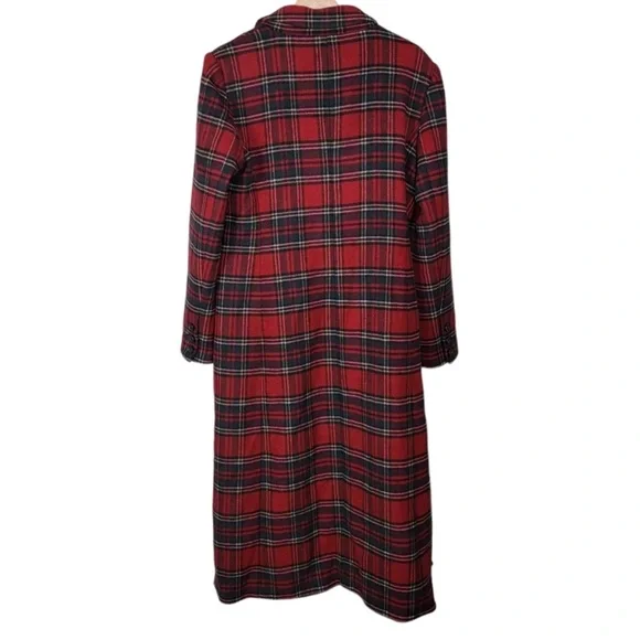 Beautiful 70% wool Reformation Middlebury long plaid coat, size Large - Picture 11 of 11